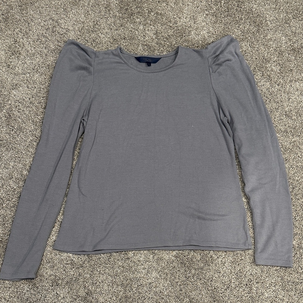 RACHEL Rachel Roy Gray Long Sleeve Top